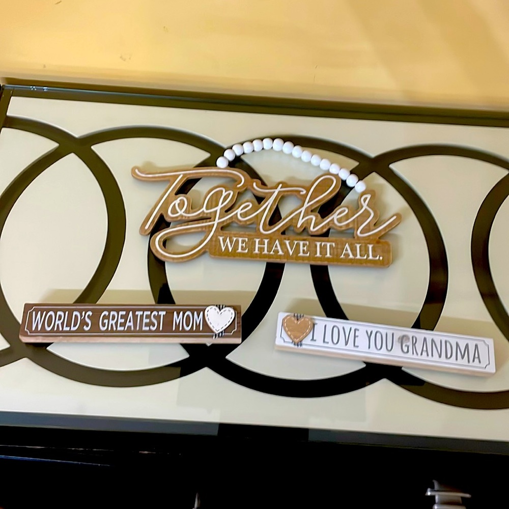 3 wood signs